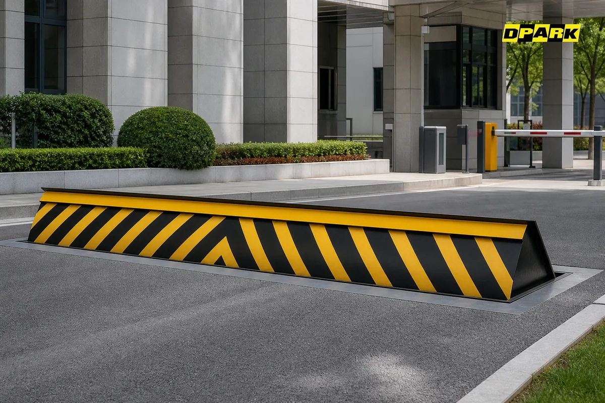 Road Blocker ไฮดรอลิก ยกขึ้นปิดทางเข้าอาคาร — DPARK ระบบกั้นยานพาหนะ